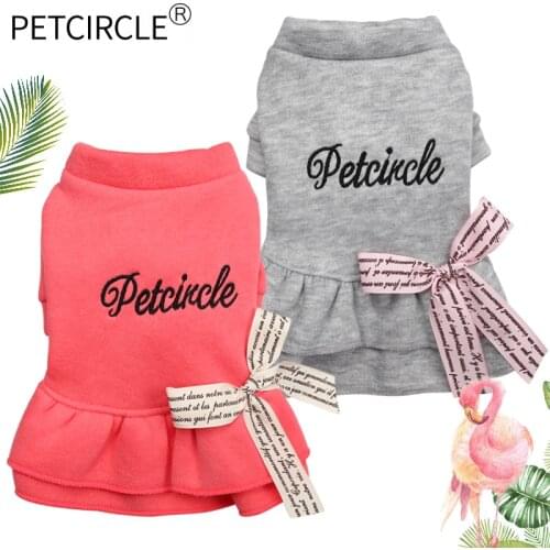 PETCIRCLE Pet Clothes Cat Clothes Puppy Dog Clothes Teddy French Bulldog Chihuahua Autumn Bow Letter Skirt