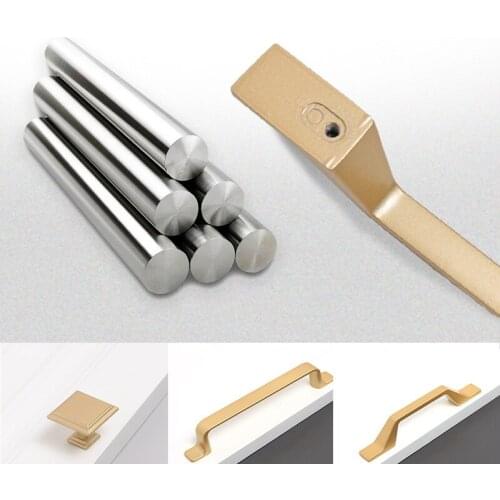 European Style Matte Gold Cabinet Handles Solid Aluminum Alloy Kitchen Cupboard Pulls Drawer Knobs Furniture Handle Hardware