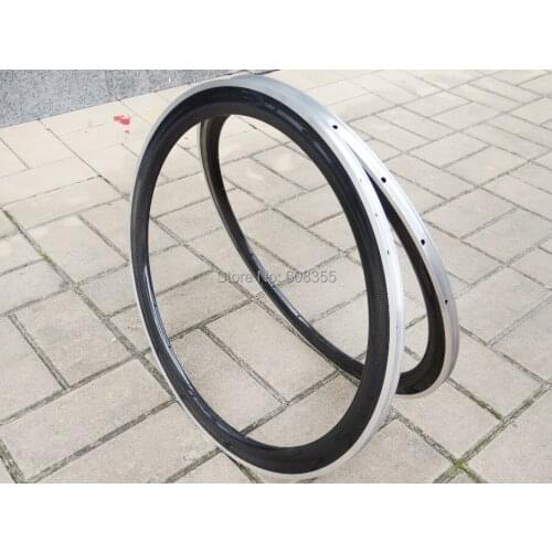 FLX-RIM-C25 : carbon Cycling road bike Bicycle 700C Clincher wheel rim 50mm with Alloy Brake Surface