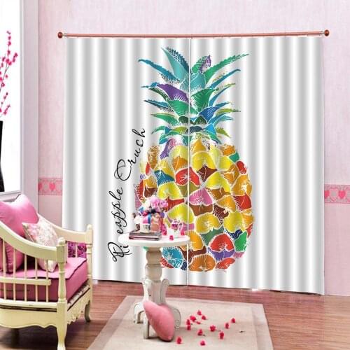 Art Painting Colored pineapple Curtain for Living room Childrens room Blackout Curtains