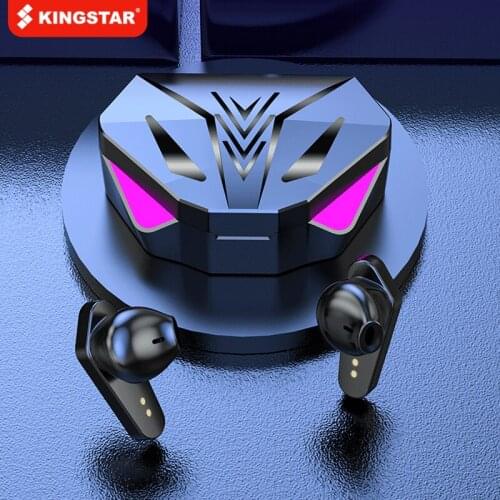 KINGSTAR Earphones Wireless Binaural TWS Game eating chicken low latency Headphones Digital display Bluetooth 5.0 Gaming helmets