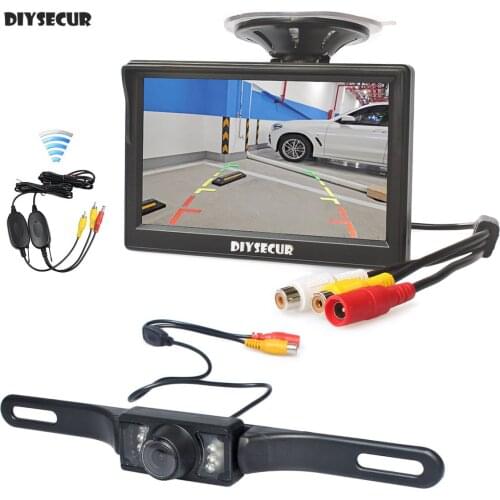 DIYSECUR Wireless Car Van Truck Parking IR Night Vision Reversing Camera + 5 Inch Car Monitor Rear View Security System
