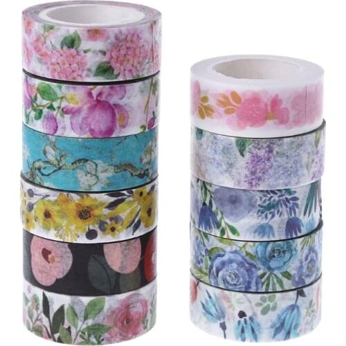 Cute Plants Flowers Adhesive Washi Tape DIY Decorative Masking Tape Scrapbooking