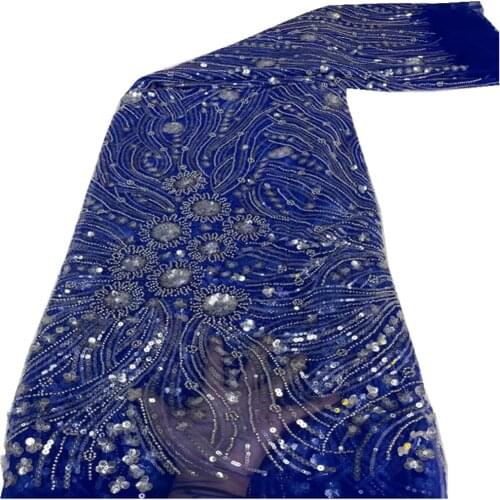 African Sequins Lace Fabric Embroidered Nigerian Wedding Lace Fabrics 2021 High Quality Lace French Tulle Lace Fabric ZX-310