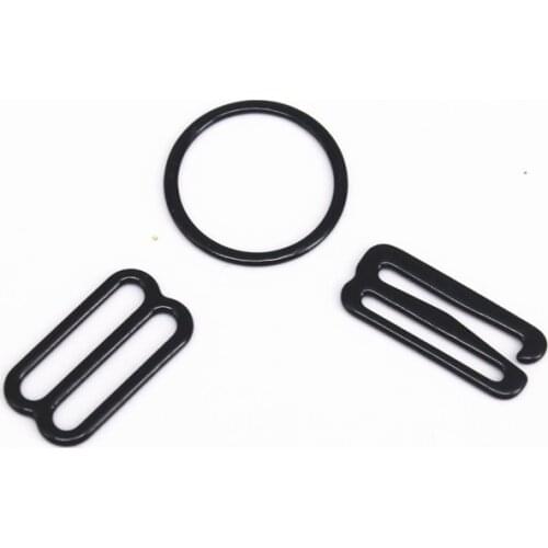 100set 19mm Metal Black Lingerie Hardware Hooks Eye for Bra Strap Sewing Clips Sewing Supplies for Bra Accessories WB105