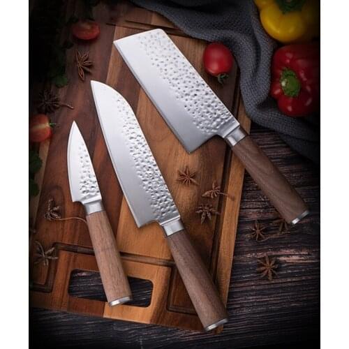 3 Pieces Kitchen Knife Set Sankotu Cleaver Knife German 1.4116 Stainless Steel Hammer Traces Kitchen Knives Sets Kitchen Tools