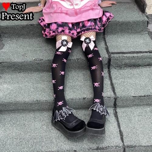 Gothic Lolita Socks Harajuku Punk Women Socks Casual Long Socks Chic Streetwear Lolita girl cosplay stockings