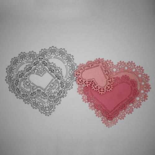 3Pcs Lace Heart new Metal Cutting Dies for decor greeting card DIY Scrapbooking Embossing stencil Paper Craft Album template