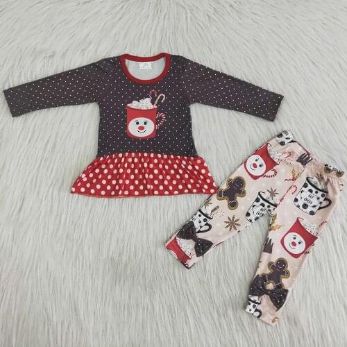 New Design Fashion Baby Clothes Long Sleeve Fall Outfits Girls Boutique Outfits 2pcs Kid Designer Clothes Girl Children Clothing