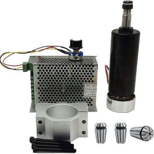 Machifit ER11 Chuck CNC 500W Spindle Motor with 52mm Clamps and Power Supply Speed Governor