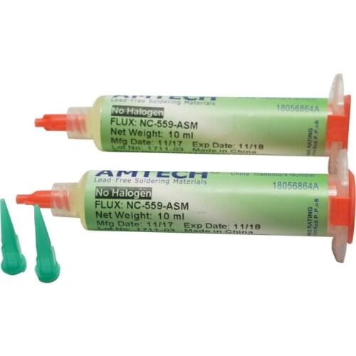 2 pcs/lot Original Amtech NC-559-ASM NC-223-ASM 10ML 10cc Solder Flux Soldering Paste with free Needles