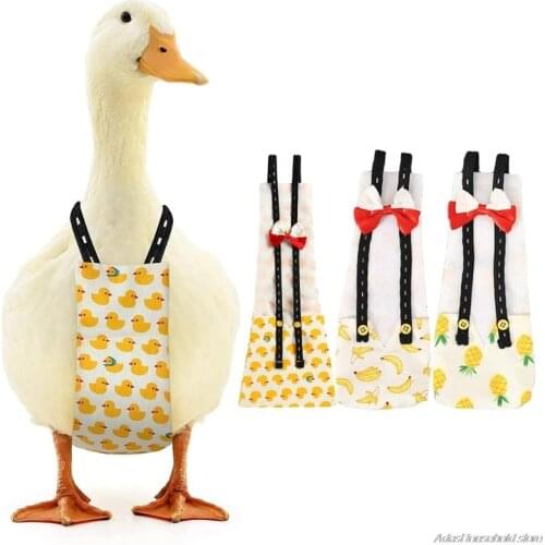 Banana Pineapple Print Duck Diaper Chicken Goose Adjustable Washable Reusable Diaper Nappy Clothes with Bow Tie for Pet Dropship