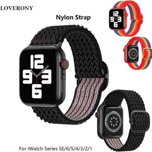 Nylon Strap Smart Watch Bands 38/40/42/44 mm For Apple iWatch Series SE/6/5/4/3/2/1 Watch Strap Luxury Wristbands Sport Bands