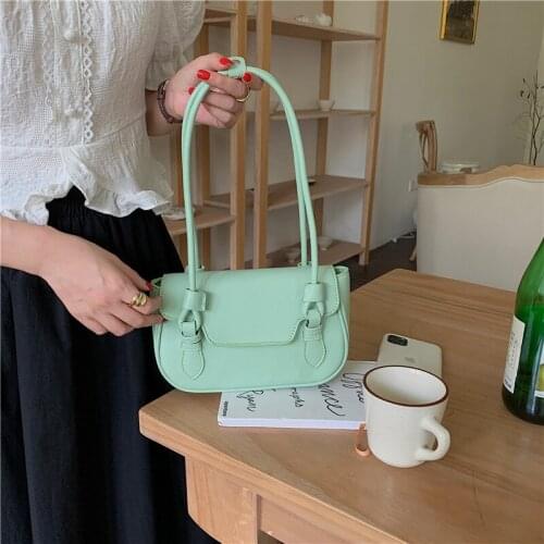 Luxury Designer Women Underarm Bag Macaron Solid Color Ladies Small Tote Shoulder Bags Female Fashion Armpit Bag Purse Handbags