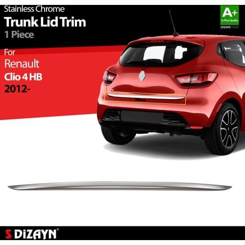 For Clio 4 Chrome Trunk Lower Trim Stainless Steel 1 Pcs. Exterior Car Accessories Parts Auto Products Stickers Styling