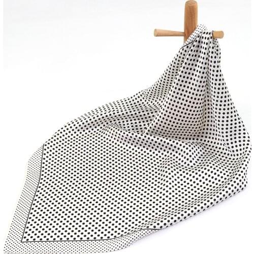 High Quality Pure Silk Scarf Women Scarf Dot Scarf Silk Bandana Hair Scarf Big Handkerchief Square Silk Head Scarf for Women