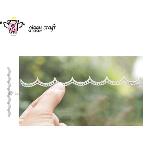 Piggy Craft metal cutting dies cut die mold Wavy lace edge strips Scrapbook paper craft knife mould blade punch stencils dies