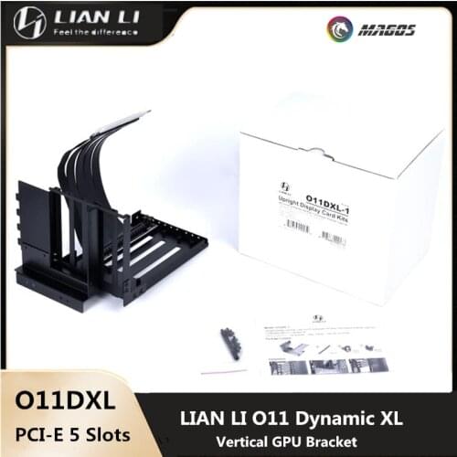LIAN LI Vertical GPU Bracket Kit For O11 Dynamic XL Case,5PCI Slots+200MM Riser Cable Installable PCI-E 16X 3.0 Card Case O11DXL