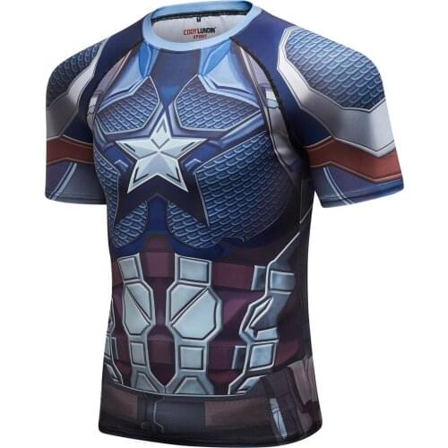 High-quality Raglan Sleeve Compression Shirt 3D Printed T shirts Men Comics Cosplay Costume Quick Dry Fitness Sports Tops Male