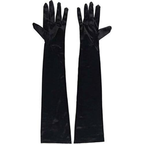 Womens Satin Gloves Evening Party Formal Gloves Satin Long Finger Mittens Bridal Gloves