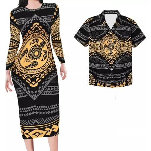 HYCOOL Hawaii Floral Plus Size Midi Party Dress Women Spring Fall Elegant Long Sleeve Bodycon Dresses Sexy Club Party Vestidos