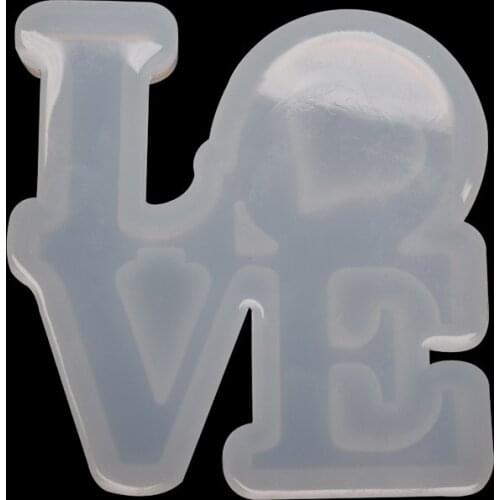 1pc Silicone Mold LOVE English Letter Mirror Crystal uv glue Mold DIY Clay v resin Mould For Jewelry Making