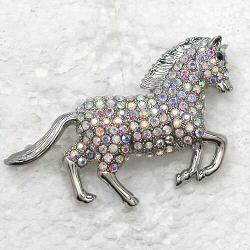 12pcs/lot Wholesale Fashion Brooch Crystal Rhinestone Horse Pin brooches C101362