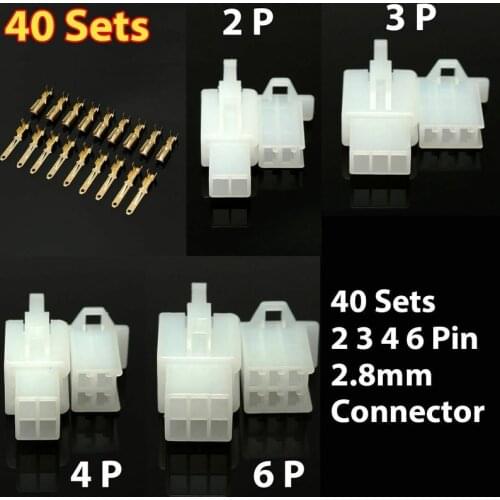 40set .8mm 2 3 4 6 9 Pin Automotive Electrical Terminals Plug Motorcycle Ebike Car Male Female Cable Connector Terminal Kits