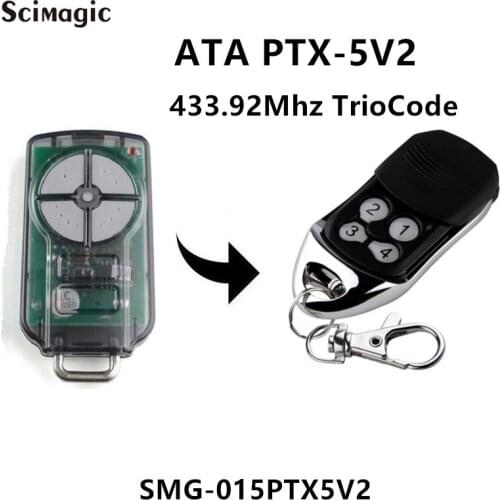 433MHz ATA PTX 5 PTX5 Rolling Code Garage Command, Remote Control Swing Door Drive Remote Control Keychain