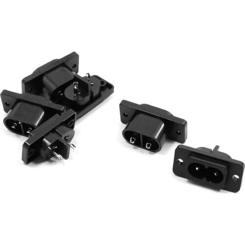 6 x AC 250V 2.5A IEC320 C7 Socket Solder Cup Pins Power Connector