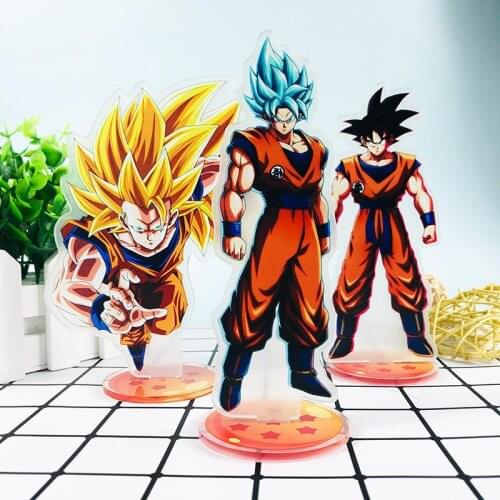 Dragon Ball Animation Super Saiyan Son Goku Kakarotto Model Desktop Decoration Acrylic Ornament Childrens Toy deco fidgety Gift