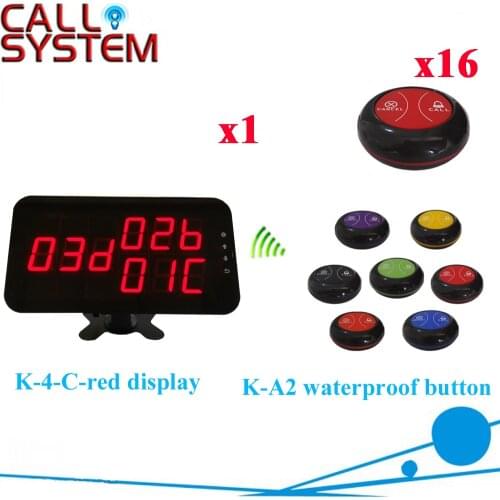 Wireless Buzzer Bell System New Arrival Restaurant Service Pager Full Beautiful Equipment( 1 display+16 call button )