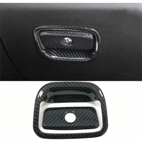 For Jeep Grand Cherokee 2010-2013 2014 2015 2016 2017 2018 ABS Carbon Fiber Front Storage Glove Box Handle Cover Trim 2PCS