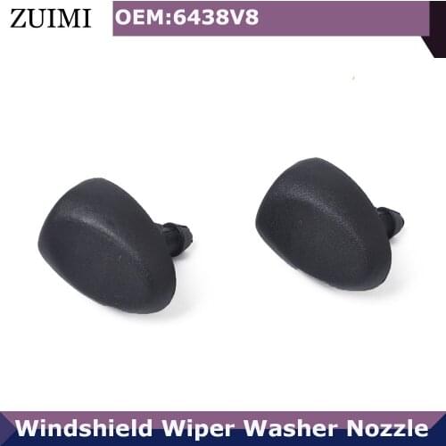 2pcs Front Windshield Wiper Washer Jet Nozzle 6438V8 For Citroen C1 C2 C3 For Peugeot 207 306 307 Car Accessories