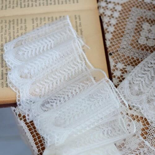 Hot sale Lace accessories Good quality white small wave lace 9 cm wide H0903 High-quality