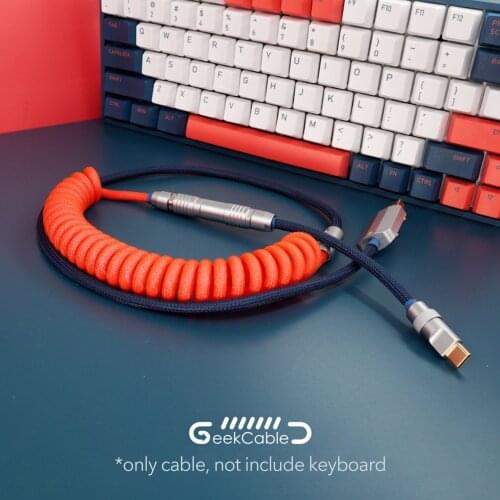 GeekCable Handmade Mechanical Keyboard Cable Theme Cable For IQUNIX F96 Coral Sea Colorway Line
