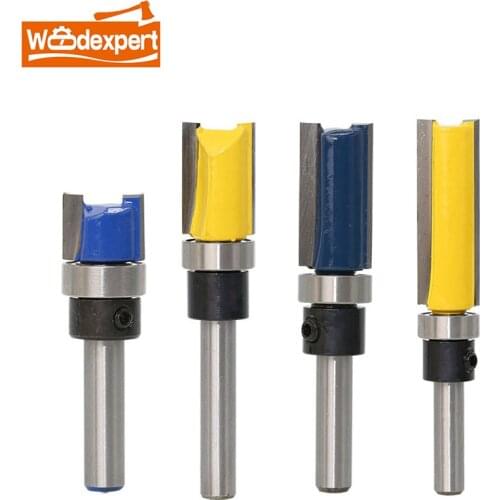 1/4 Shank 6.53mm Flush Trim Router Bit,Carbide Template Bottom Bearing Cutter for Wood Milling Machine