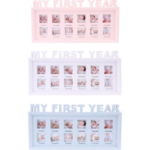 Creative DIY 0-12 Month Baby "MY FIRST YEAR" Pictures Display Plastic Photo Frame Souvenirs Commemorate Kids Growing Memory 900C
