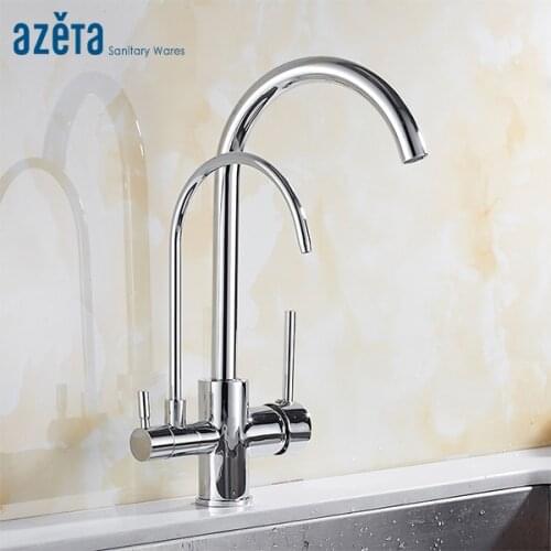 Azeta Water Purification Kitchen Sink Faucet Chrome Brass 360 Degree Rotation Single Handle Drinking Water Kitchen Tap AT2188