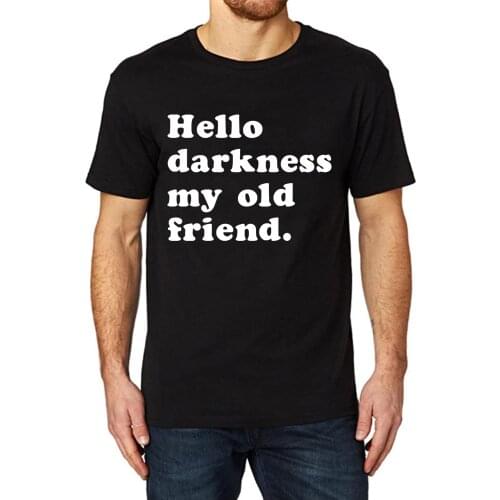 Lyprerazy Mens Hello Darkness My Old Friend Funny Printed T-Shirt