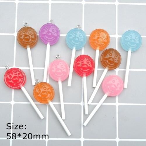 Cute Lollipop charms pendants for jewelry making bracelets necklace earrings making resin flat back cabochon
