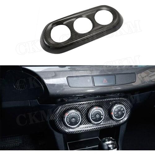 Carbon Fiber Air Condition Control Panel Trim frame Sticker For Mitsubishi Lancer Evolution EVO 10X 2008-2012 Car Styling