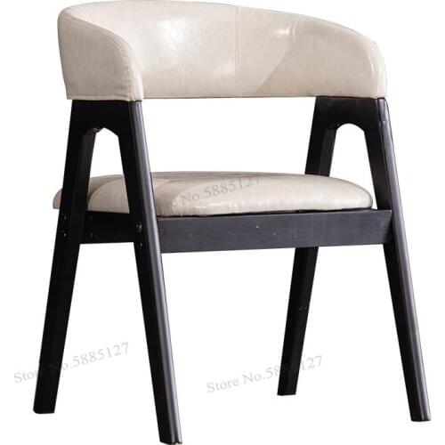 Nordic Solid Wood Dining Chair Post Modern Minimalist Light Luxury Backrest Chair Home Restaurant Stool Milk Tea Shop Leisure Ne
