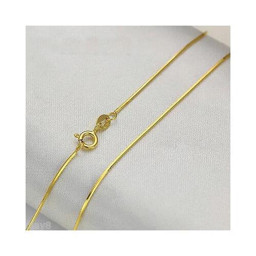 Au750 Pure 18K Yellow Gold Necklace Womens Snake Link Chain 2.3-2.6g 18inch