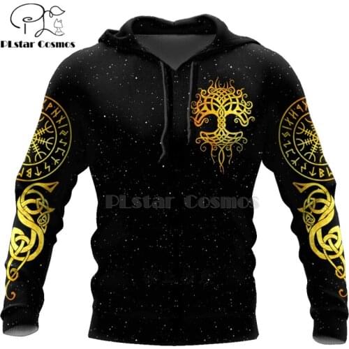 PLstar Cosmos Viking Warrior Tattoo New Fashion Tracksuit casual 3D Print Zipper/Hoodie/Sweatshirt/Jacket/Mens Women style-50