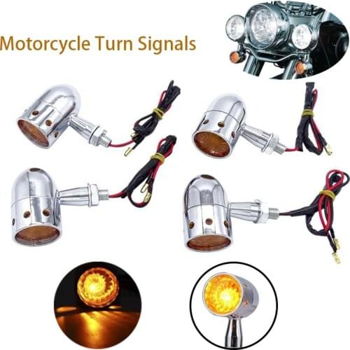 2/4 PCS Motorcycle Turn Signals Blinkers Lights for Harley Davidson Softail Fat Boy FLSTF XL 883 Hugger Sportster Police FLHP
