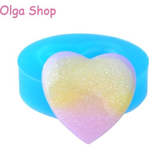 PYL189 Heart Silicone Mold Fondant Cake Decorating Cupcake Topper 28mm - Bakeware Polymer Clay Molds, Charms Mold Cookie Mould