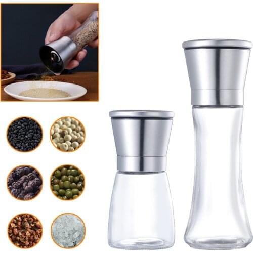 Salt Shaker And Pepper Grinder For Spice Mill Manual Food Herb Grinders Tools Kitchen Gadget Sets For Spices Jars Bottles Glass