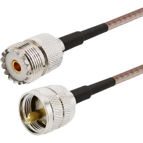 UHF PL259 Male to UHF SO239 Female RG316 Cable for CB/HAM/UHF/VHF/Shortwave/Amateur Radio Equipment Antennas 10-50CM
