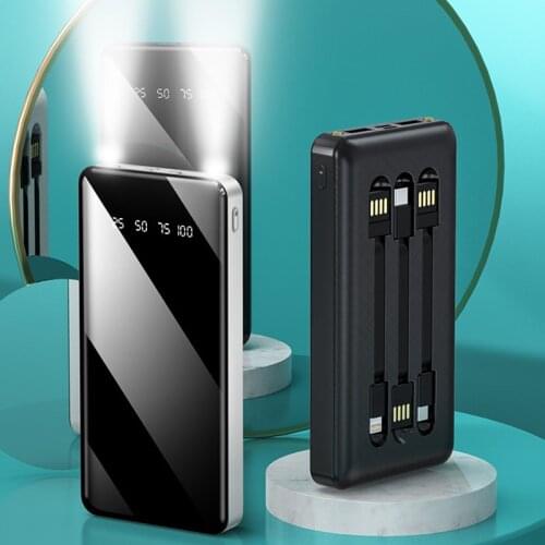 20000mAh Larger Capacity Power Bank With USB TYPE C Cable Portable Phone Charger Powerbank For iPhone 12 11 Pro Max Xiaomi Pover